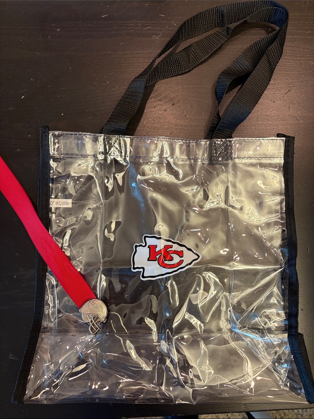 Brand new Kansas City Chiefs Stadium Bag & Pendent